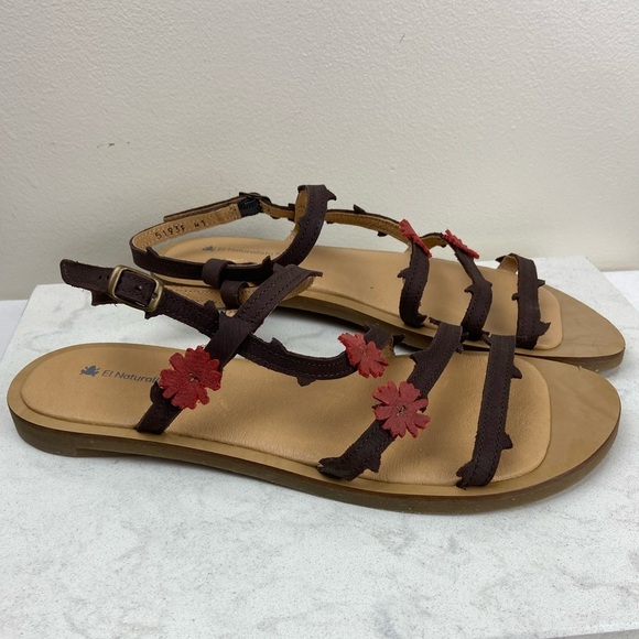 NWOT N5193F PLEASANT HERBAL TULIP Leather Sandals Comfort Padded Footbed - Picture 8 of 12